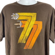Star Wars 77 TeeFury Retro T-Shirt size XL Mens 2016 X-Wing Millennium Falcon - £17.33 GBP