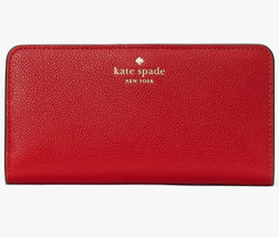 Kate Spade Bailey Large Slim Bifold Cherry Leather Wallet K9754 NWT $179 Retail - £47.45 GBP