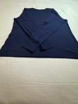 Kim Rogers T-Shirt Women's Large Blue Perfectly Soft Solid Crew Neck Long Sleeve image 2