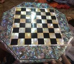 15&quot; Marble Chess Board Table Gem Stones Art Handmade Collectibles - £301.48 GBP