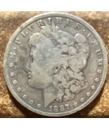 1887-0 Morgan Silver Dollar, bright circulated rare U.S. coin - £62.27 GBP