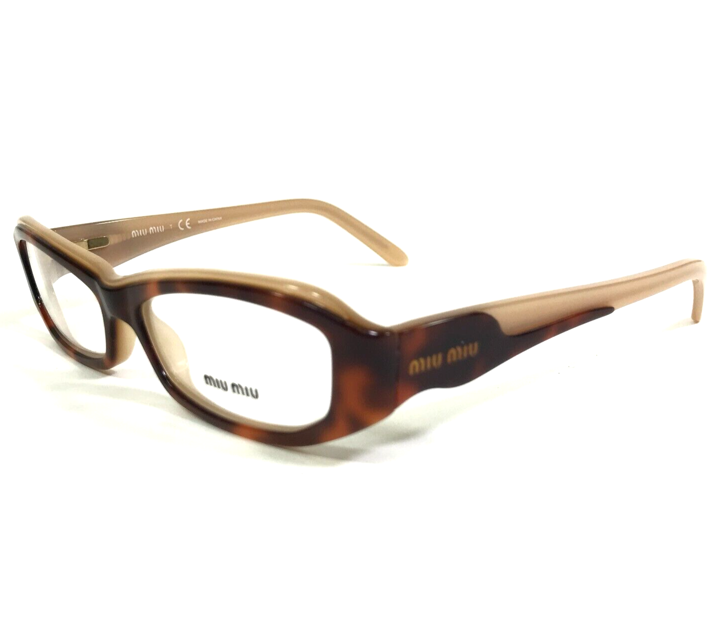 Primary image for Miu Miu Eyeglasses Frames  VMU20F 7N7-1O1 Brown Tortoise Cat Eye 51-14-135