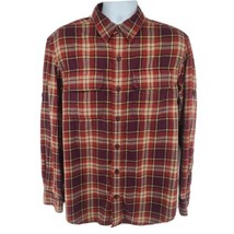 Duluth Trading Flannel Plaid Shirt Size M Red Long Sleeve - £22.04 GBP