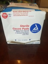 Dynarex Sterile Gauze Pads 4&quot; X4&quot; 12-Ply #3354 100 Bandages - $15.79