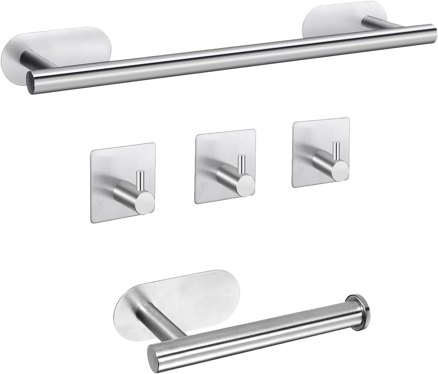 Self Adhesive Towel Bar, Jigiu Bathroom Hardware Set Include 16-Inch Bat... - $31.94