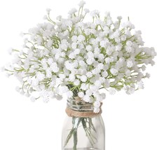 Veryhome 10Pcs.30 Bunches White Baby&#39;S Breath Flowers Artificial White Fake - £28.48 GBP