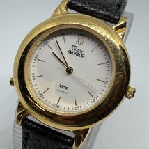 Vintage Timex Indiglo Quartz Watch Women Gold Tone Leather Analog New Battery - £17.73 GBP