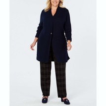 Charter Club Womens Plus Ribbed One-Button Duster Sweater - $29.24