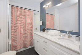 Retro Styled Striped Stylish Design 71&quot; x 74&quot; Elegant Waterproof Shower Curtain  - £56.94 GBP