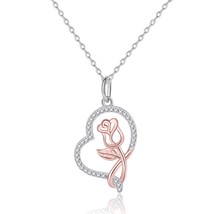 925 sterling silver Mother Child Necklaces with Hand in Hand Heart Shaped Pendan - £30.23 GBP