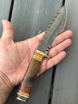 11”Full Tang Damascus Fixed Blade Bowie Hunting Tactical Knife Gurkha Kukri - $23.72