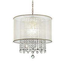 Ore Furniture K-5154T 30 in. Bhavya Crystal Table Lamp, Gold - £265.62 GBP