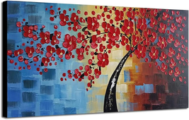 Abstract Floral Oil Paintings on Canvas Wall Art for Bedroom Bathroom Home - £78.53 GBP
