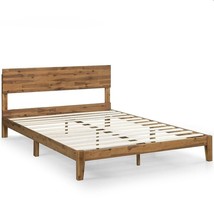 King size Modern Wood Platform Bed Frame with Headboard in Medium Brown - $12,907.99 MXN