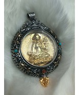 Buddha pendant. Manjushri bodhisattva. Tibetan ghau. solid silver - £398.82 GBP