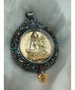 Buddha pendant. Manjushri bodhisattva. Tibetan ghau. solid silver - $507.00