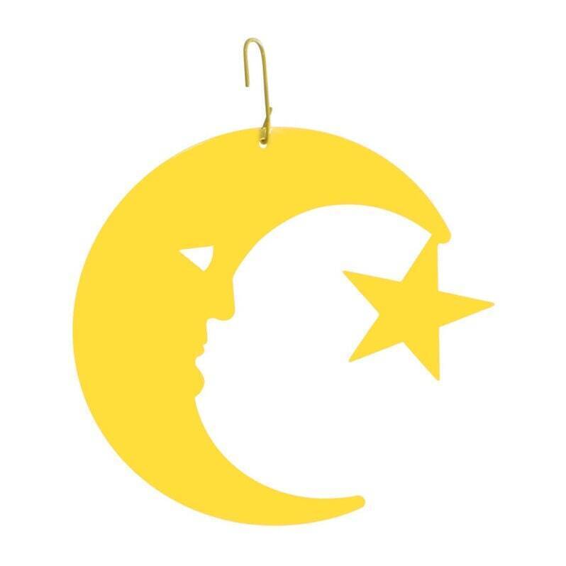 Halloween Yellow Moon or Orange Pumpkin Hanging Decoration Made in USA