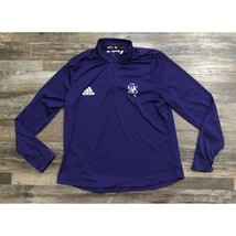 Adidas Womens Large Purple 1/4 Zip Long Sleeve Pullover - $14.33