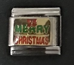 Merry Christmas Ribbon Italian Charm Enamel Link 9MM K23 - £10.61 GBP