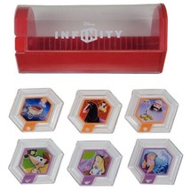 Disney Infinity Red Storage Case with 6 Power Disc&#39;s - £10.47 GBP