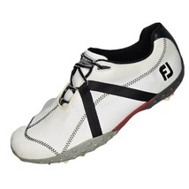 FootJoy M Project Golf Shoes Mens 9.5 Soft Spike White Leather 55124 - £27.62 GBP