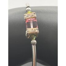 Vintage 925 Sterling Silver Pink Quartz Bracelet - $51.23