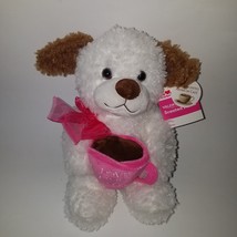 Love You Latte Puppy Dog Plush Pink Mug Valentine&#39;s Day COFFEE SCENT Gif... - $24.70