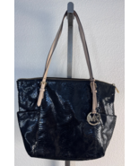 Michael Kors Black Patent Embossed Python Jet Set Tote Bag - $62.07 CAD