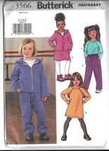 Butterick Sewing Pattern 3566 Girls Jacket Dress Top Skirt Pants Size 6-8 - £7.14 GBP