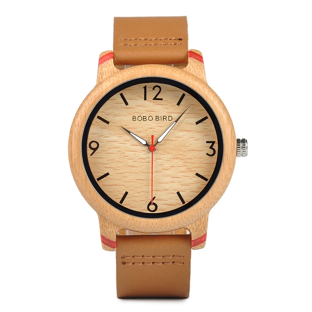 Wood Watch for Men Women Japan Analog Quartz Wristwatches 44mm Causal Gr... - $29.06