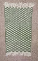 36x18 Green &amp; White Throw Area Rug Tassel Edge Checker Board Pattern Bound - $19.99