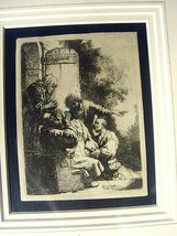 Harmensz van Rijn Rembrandt etching (original) Joseph&#39;s Coat Brought to Joseph - £3,524.50 GBP