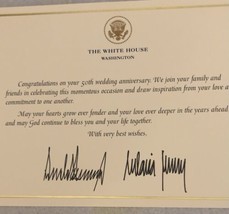 TRUMP WHITE HOUSE CARD WEDDING ANNIVERSARY 50th SIGNED DONALD REPUBLICAN... - $43.65