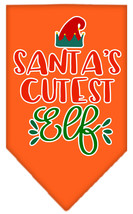 Santa&#39;s Cutest Elf Screen Print Bandana Orange Small - £9.26 GBP