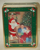 Nabisco Oreo Cookie Tin Box Canister Christmas Advertising 1993 Tinsel and Time - $21.77