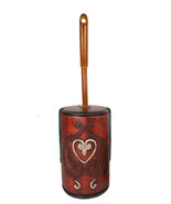 Western Cowgirl Red Love Heart Scrollwork Lace Toilet Brush Scrub And Ba... - £23.53 GBP