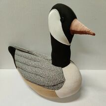 VTG Stuffed Fabric Beige Black Gray Mallard Duck Or Goose Plush 13&quot;W x 1... - $22.52 CAD