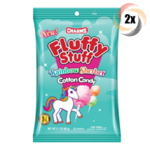 2x Bags Charms Fluffy Stuff New Rainbow Sherbert Cotton Candy | Fat Free... - £9.56 GBP