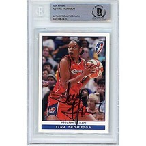 Tina Thompson Houston Comets Signed 2005 WNBA Basketball BGS On-Card Auto Slab - £93.05 GBP