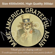Retro Make America Grateful Again Vintage Png File Download Uncle Sam - £2.87 GBP
