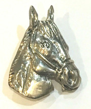 Vintage 925 Sterling Silver Horse Head Brooch Pin Detailed 3D Dimensional - £55.34 GBP
