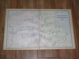 1890 Antique Map Of Keewatin Manitoba Churchill Northwest Territories Canada - £18.44 GBP