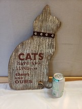 Ganz Woodstock Cat Wall Plaque Art Sign Cats Have Two Lives Theirs and Ours FS - $25.73