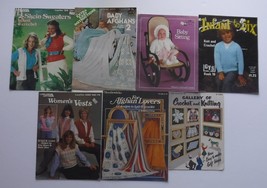 Vintage Crochet &amp; Knitting Pattern books / booklets Lot of 7 Women&#39;s Vests - $13.98