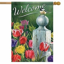 Picket Fence Bouquet House Flag-2 Sided Message, 28&quot; x 40&quot; - $31.75