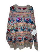 NWT Disney Lilo &amp; Stitch Christmas Sweater Santa Hat Lights Up Men&#39;s Wom... - €38,46 EUR