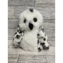 Folkmanis Little Snowy Owl 8” Inch Hand Puppet White Black Spotted - $12.86