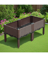 SOGA 2X 40cm Raised Planter Box Vegetable Herb Flower Outdoor Plastic Pl... - $77.50