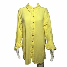 Oh My Gauze 1 Womens S/M 6/10 Yellow Button Up Shirt Long Sleeve Tunic - PD - £11.32 GBP