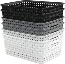 6-Pack 10.4-Inch X 7.6-Inch X 4.05-Inch Plastic Storage Basket, Woven Ba... - $37.99